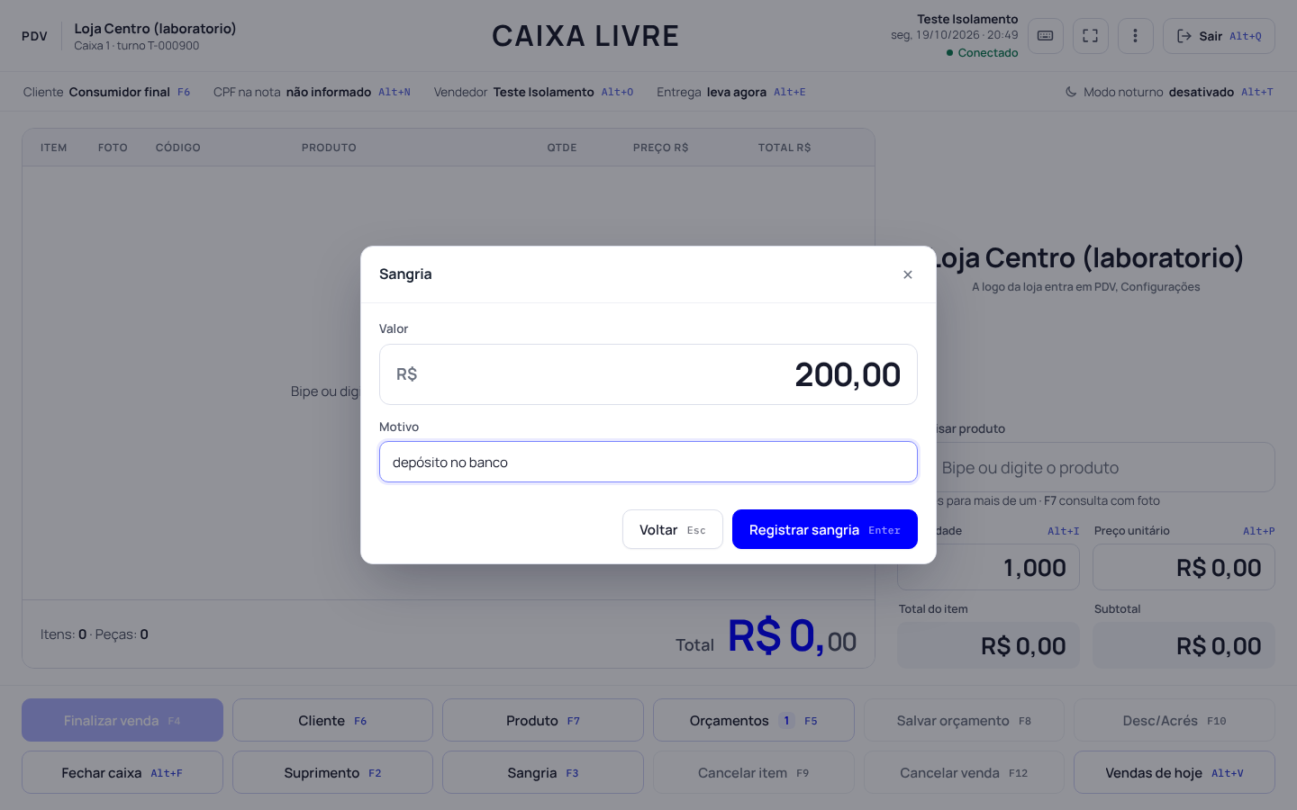 Passo 3: Tire ou ponha dinheiro na gaveta