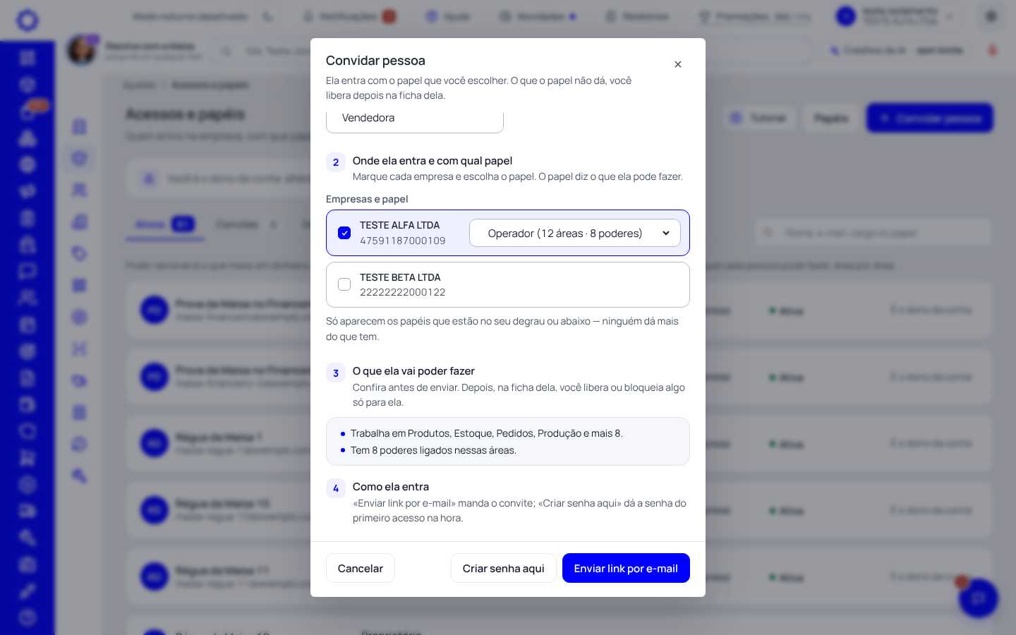 Passo 3: Clique em «Convidar pessoa»