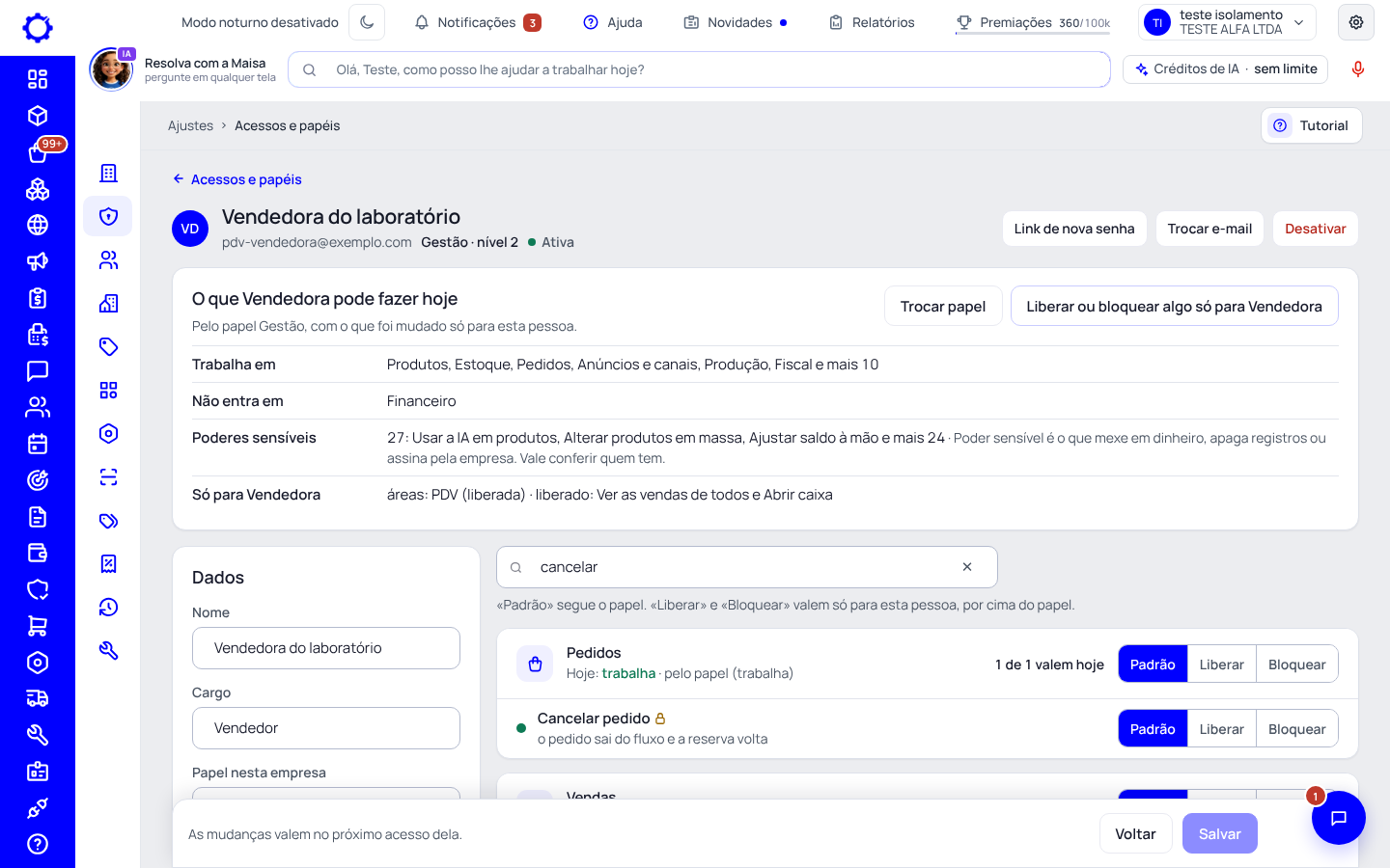 Passo 5: Libere ou bloqueie uma coisa só para ela
