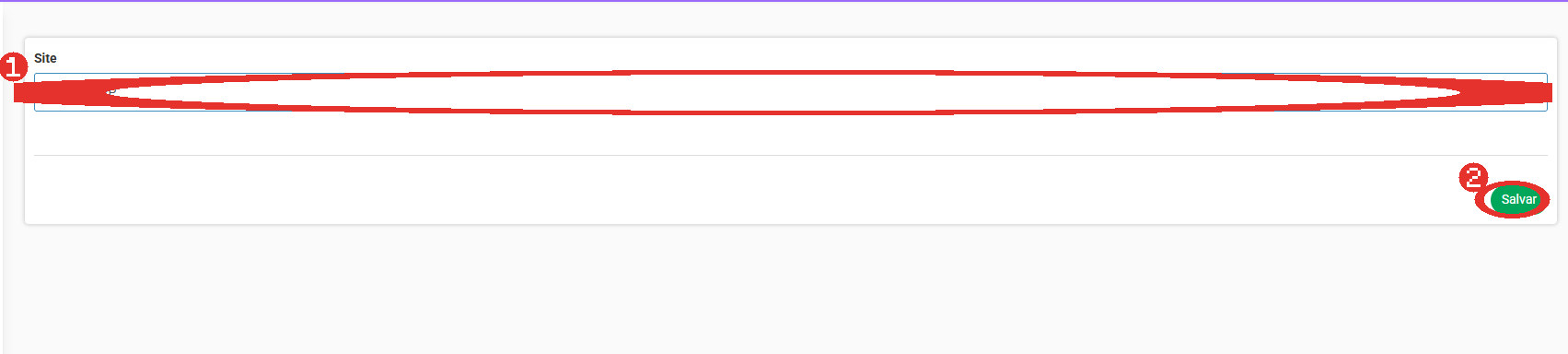 Passo 3: Escolha o site e salve