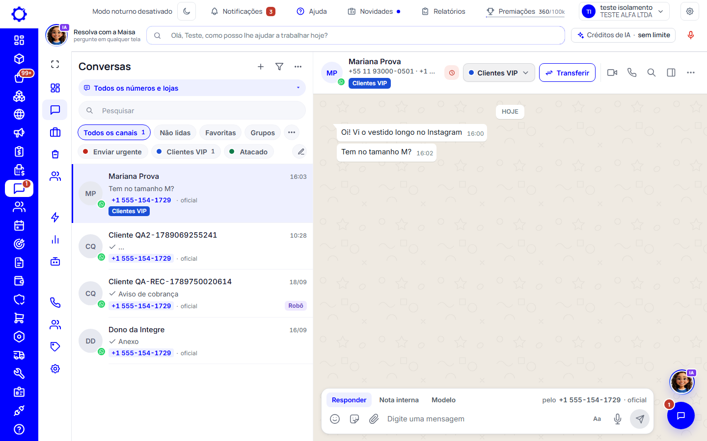 Passo 31: Transferir a conversa