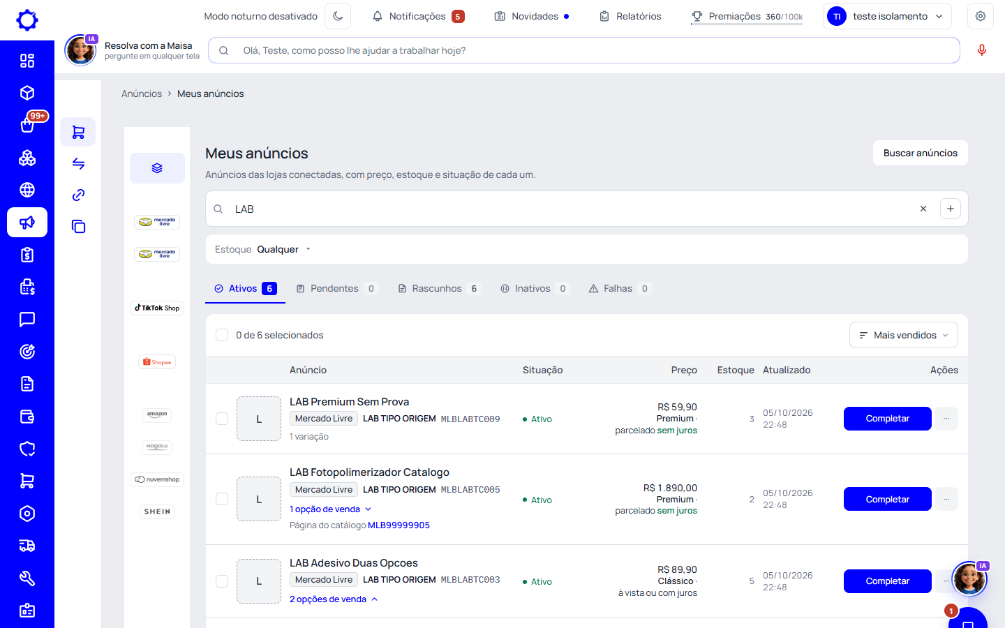 Passo 4: Abra as opções na linha