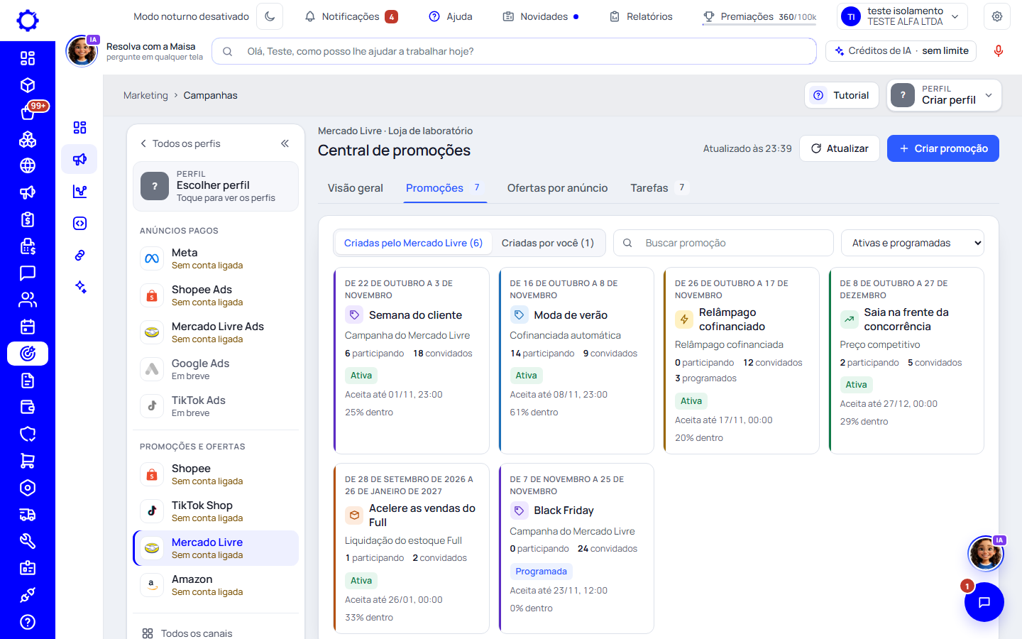 Passo 2: Veja as promoções em «Promoções»