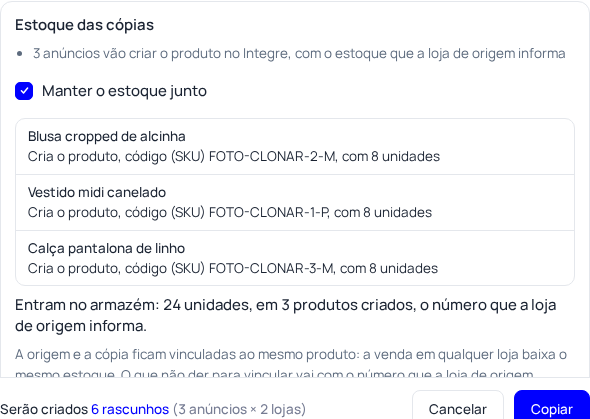 Passo 3: Diga o que acontece com o estoque