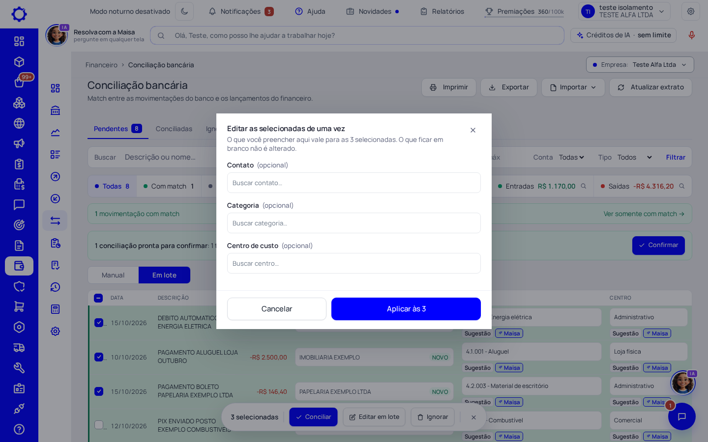 Passo 4: Use «Editar em lote» para várias iguais