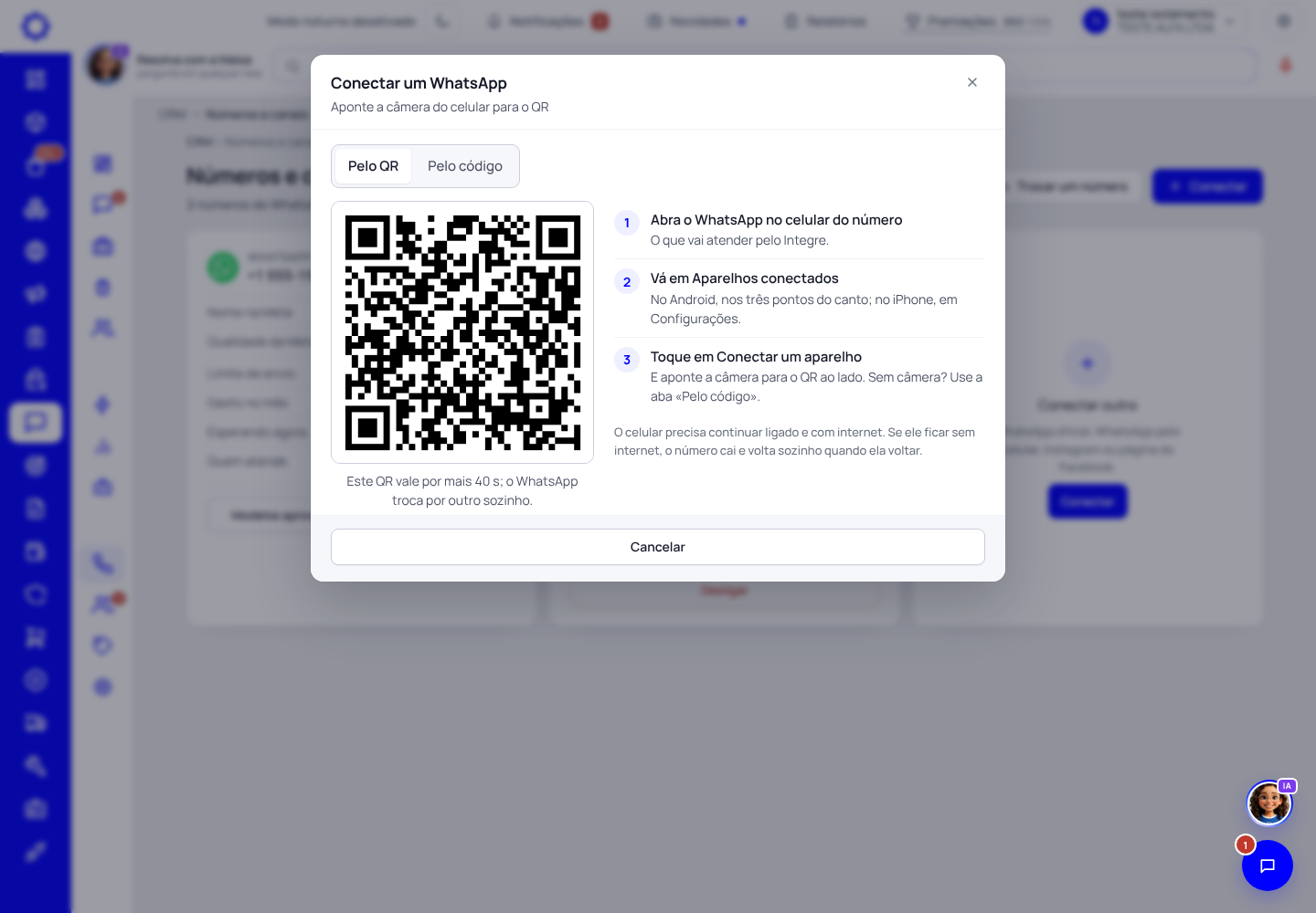 Passo 3: Leia o QR Code com o celular