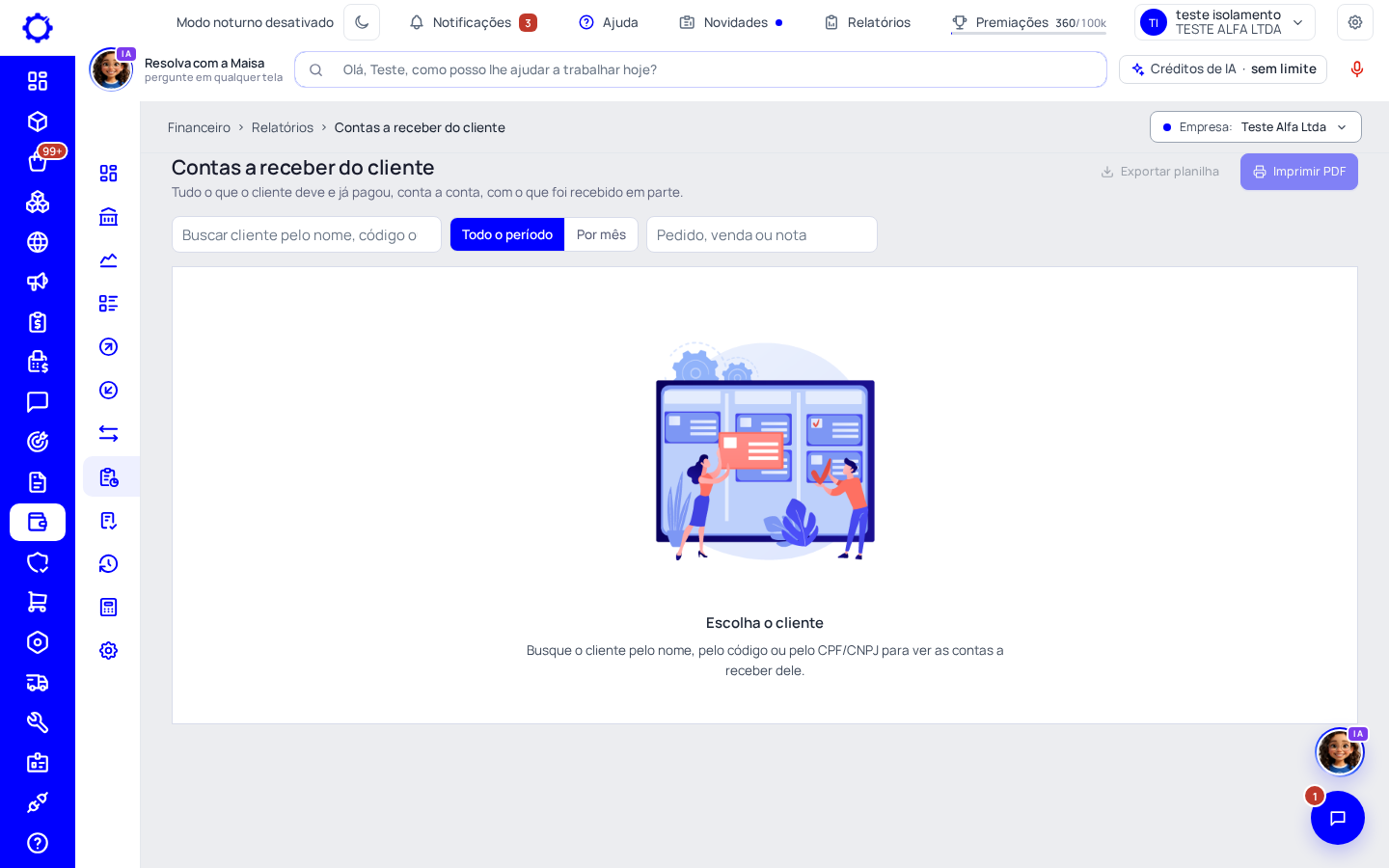 Passo 1: Abra o relatório