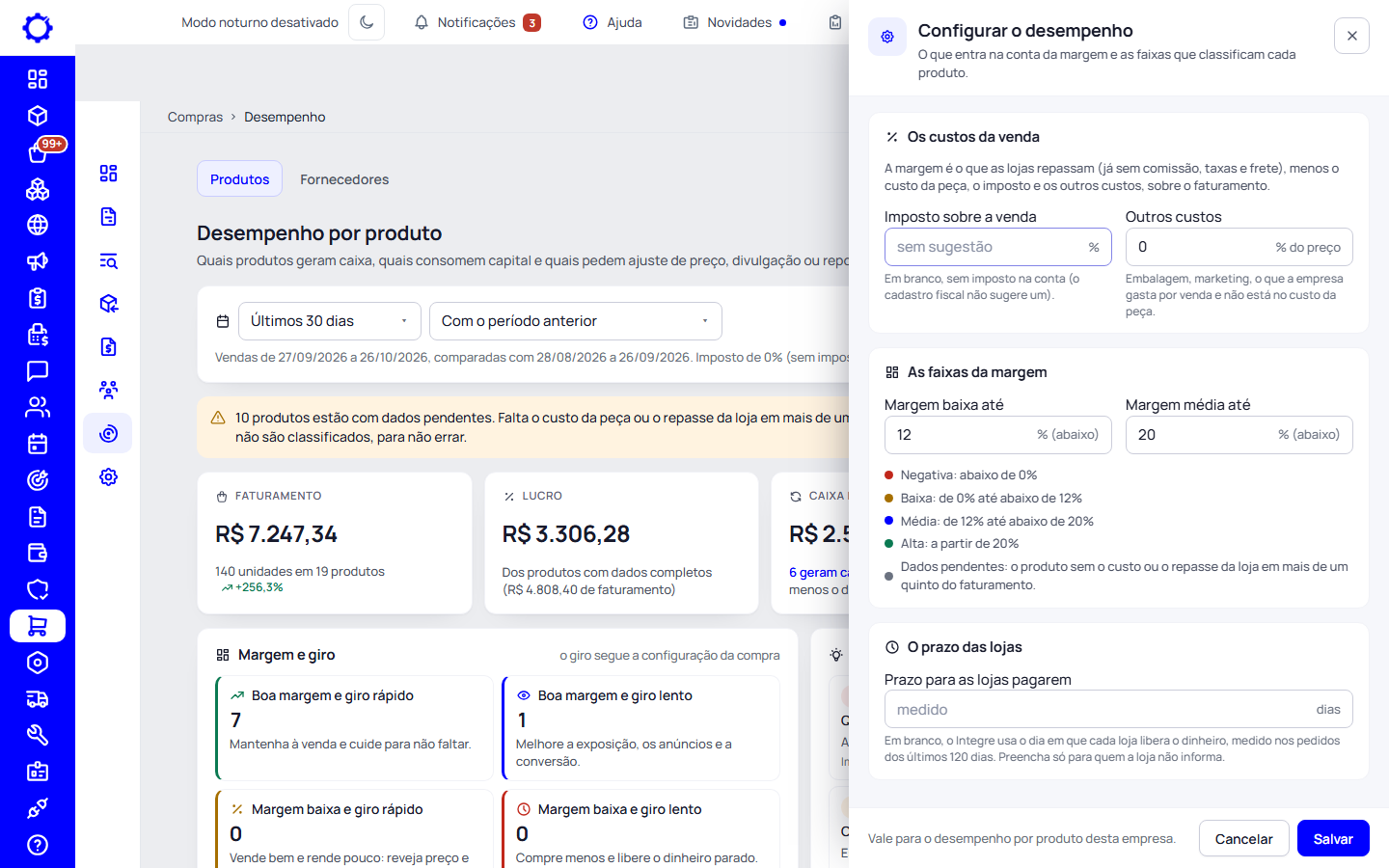 Passo 7: Configure o que entra na margem