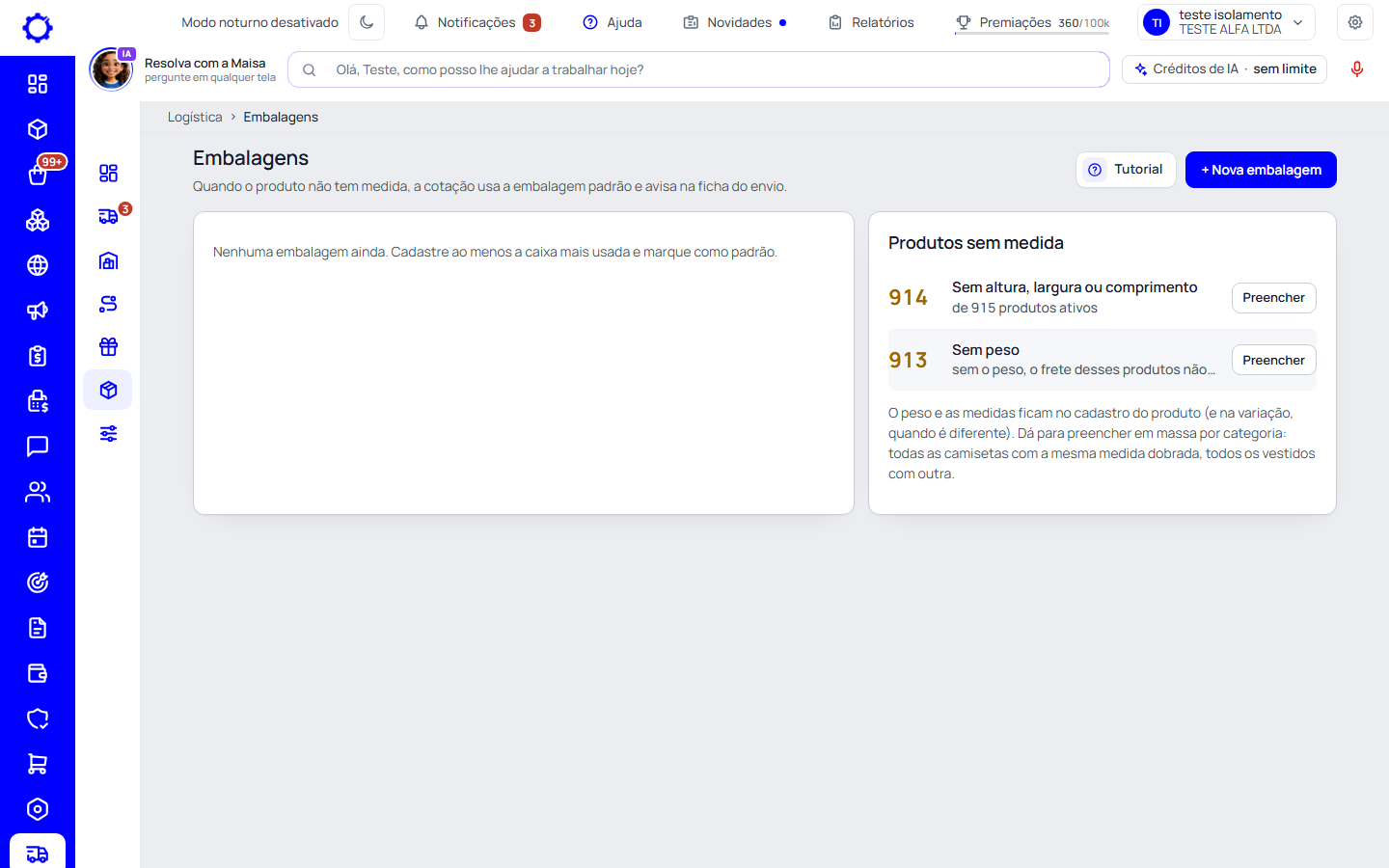 Passo 1: Deixe a embalagem e o remetente prontos