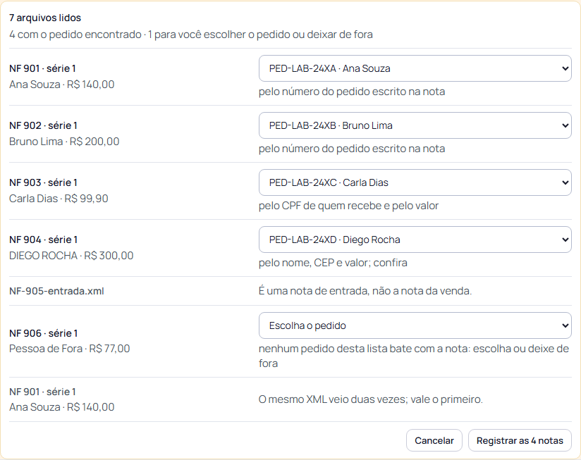 Passo 7: Envie os XML das notas de uma vez