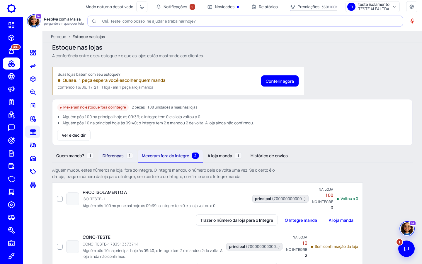 Passo 2: Veja o que mexeram fora do Integre
