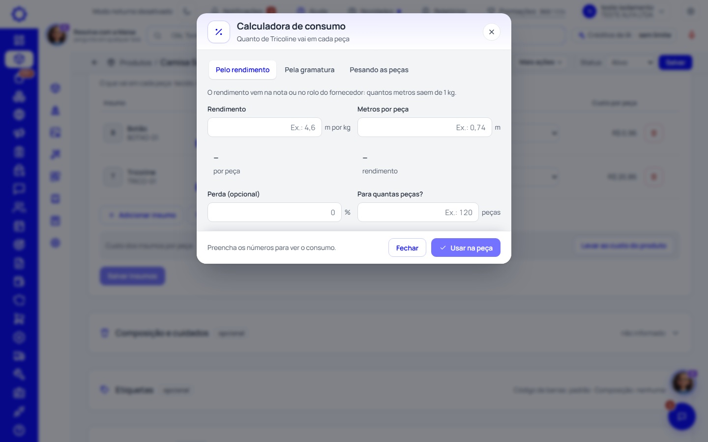 Passo 3: A calculadora de consumo