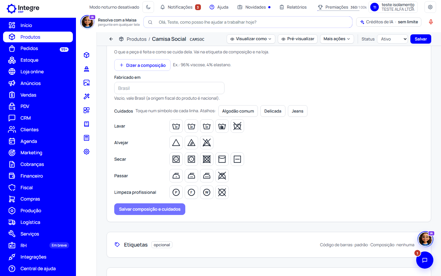 Passo 4: A composição e os cuidados