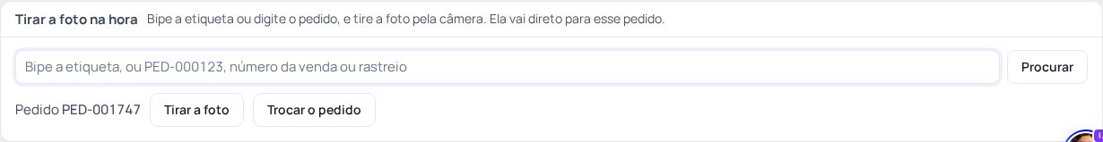 Passo 5: Tire a foto na hora, depois de bipar o pedido