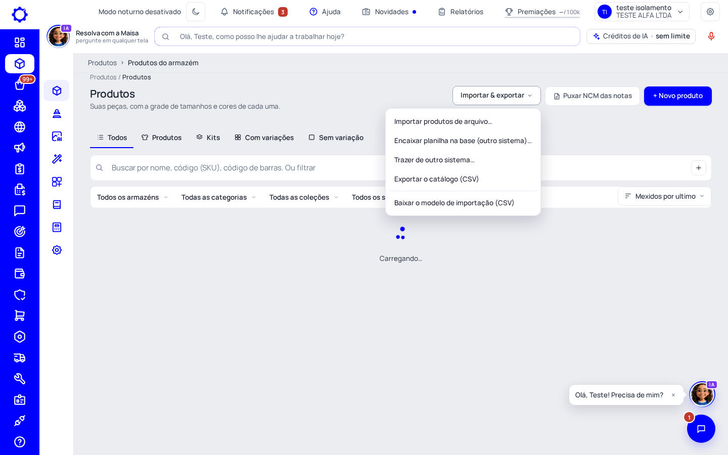 Passo 1: Abra «Importar & exportar»