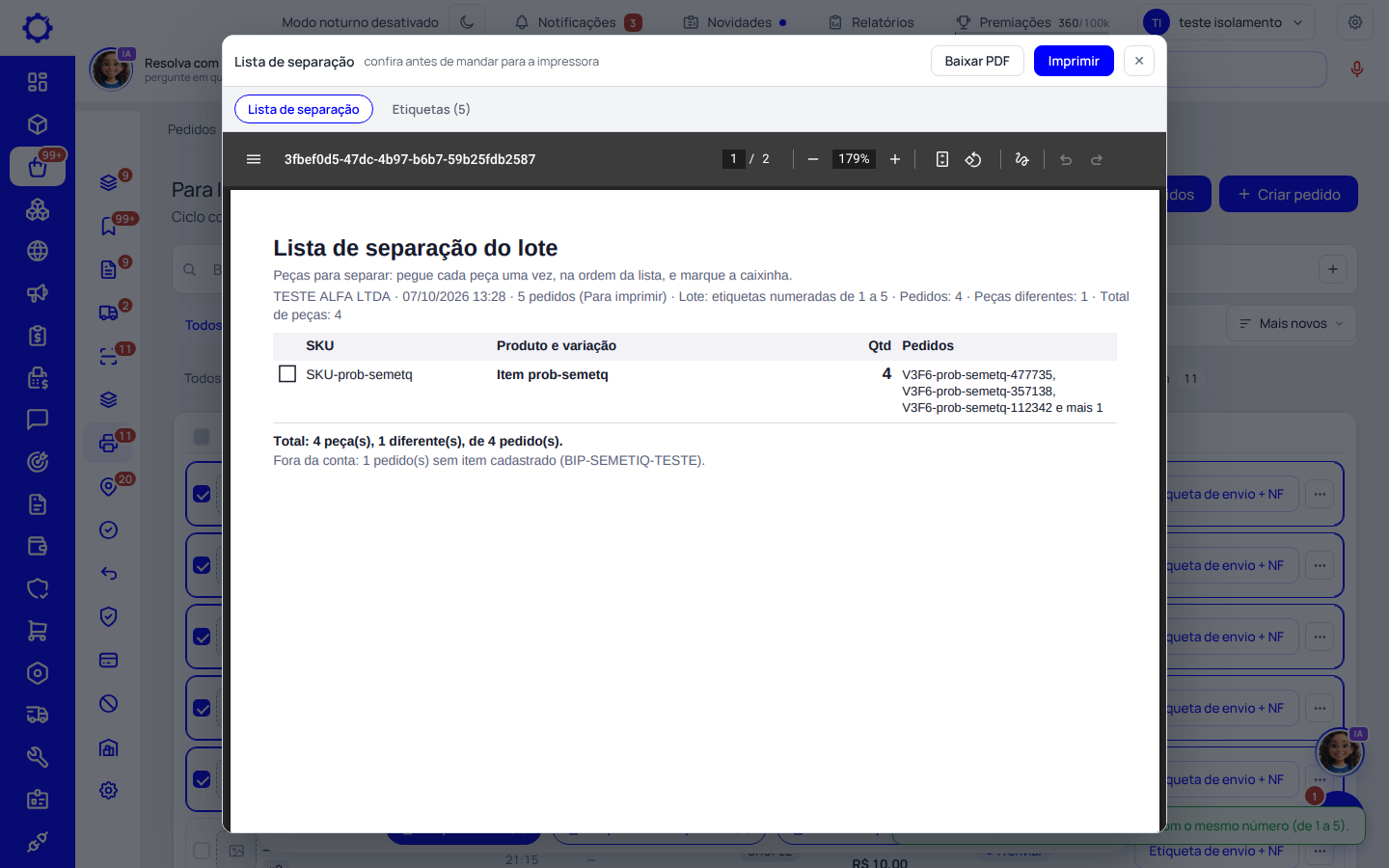 Passo 2: Confira a prévia e imprima