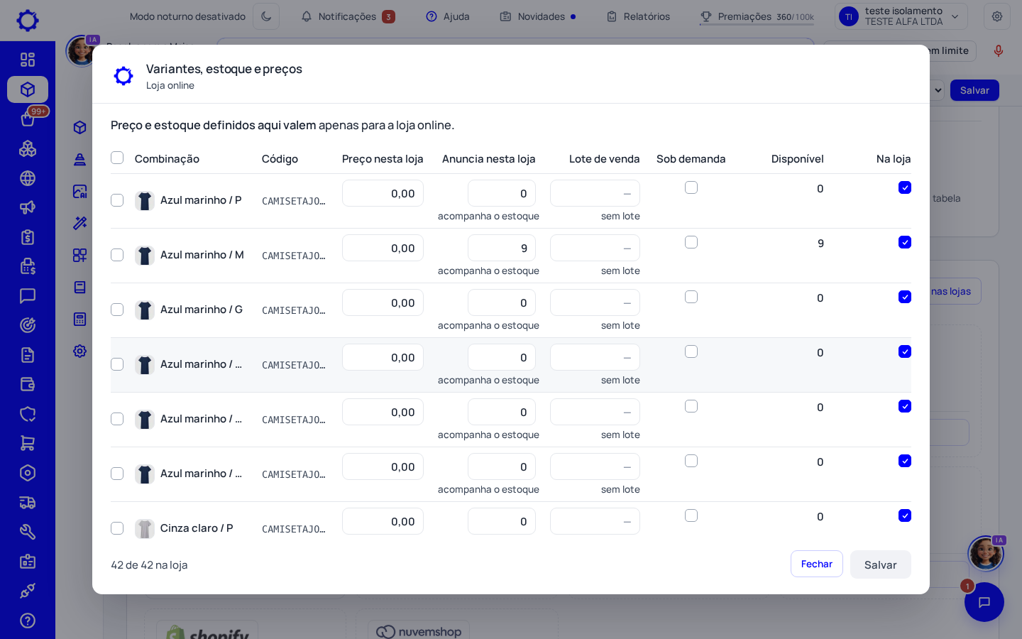 Passo 3: Na Loja online e nos marketplaces: «Lote de venda»