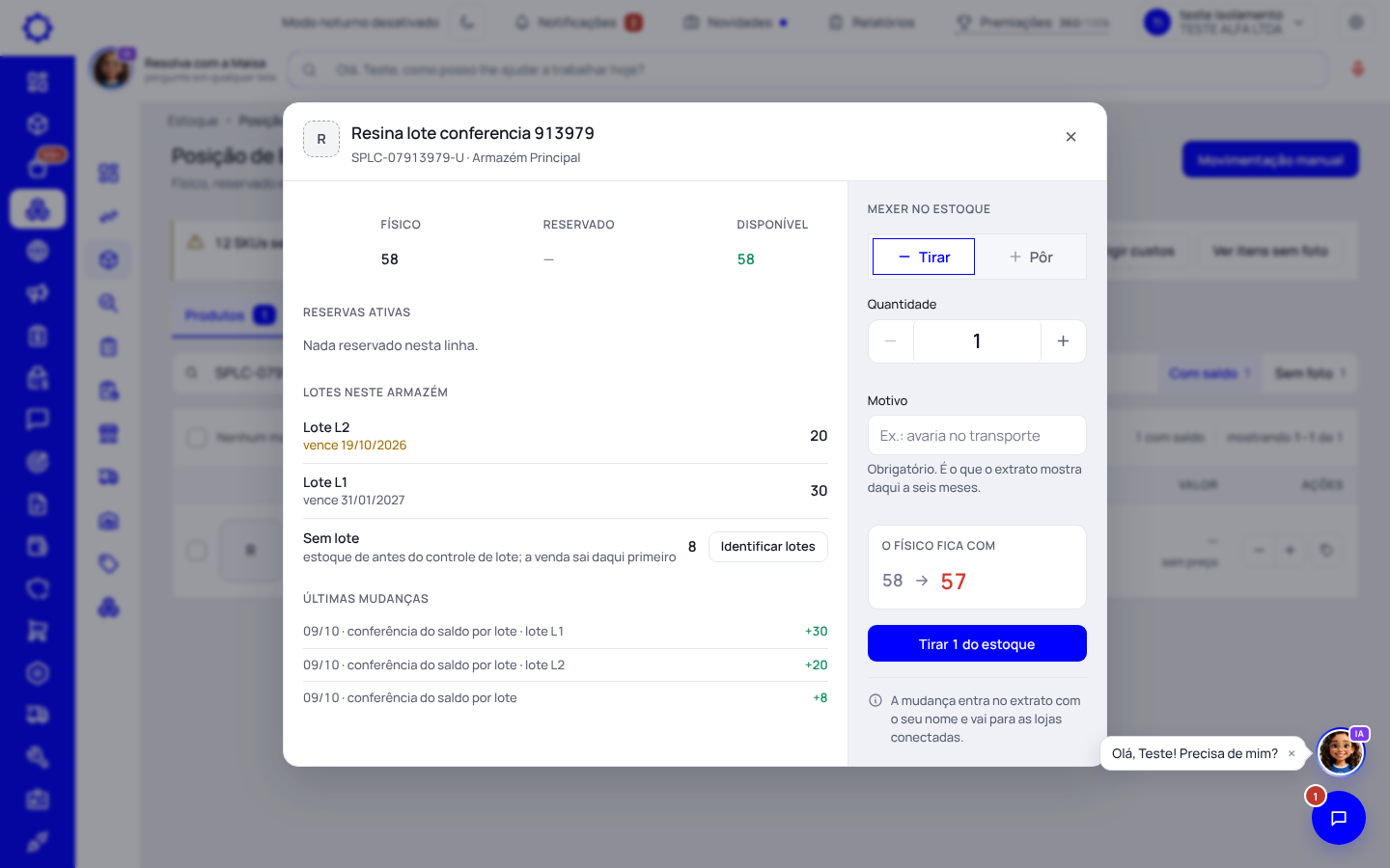 Passo 3: Veja quanto tem de cada lote