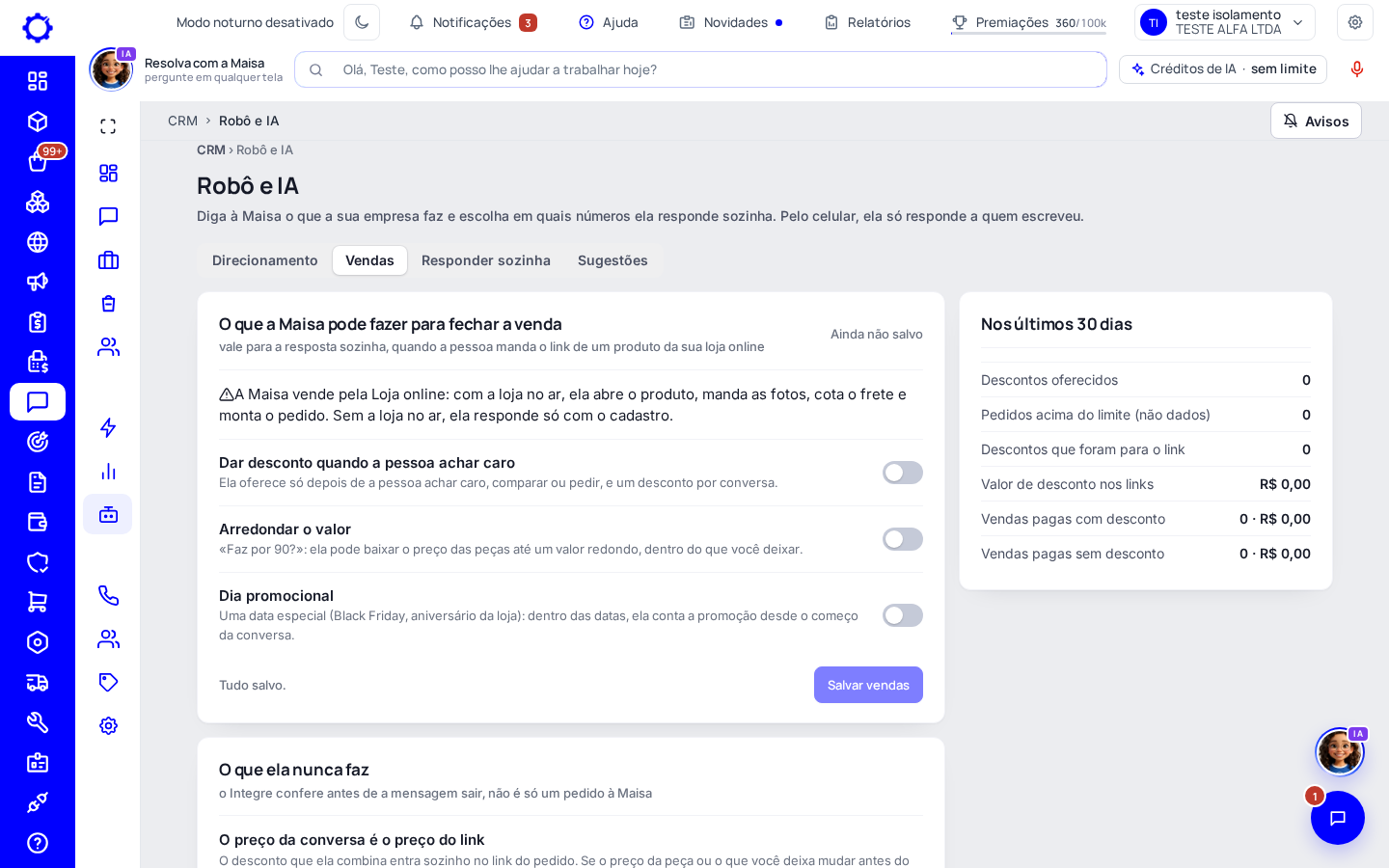 Passo 3: Diga até onde ela pode ir para vender