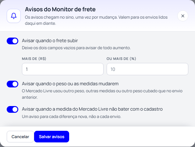 Passo 7: Ligue os avisos que quiser