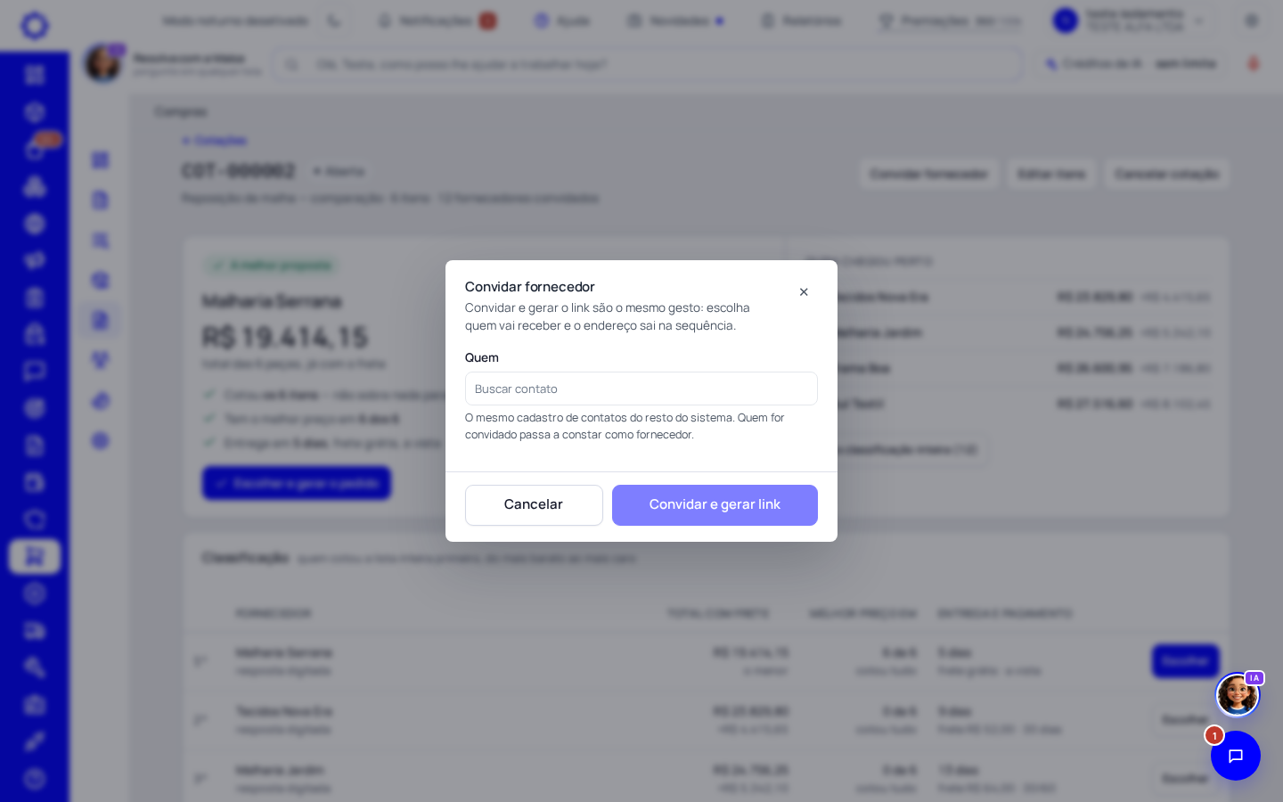 Passo 8: Mande o link ao fornecedor