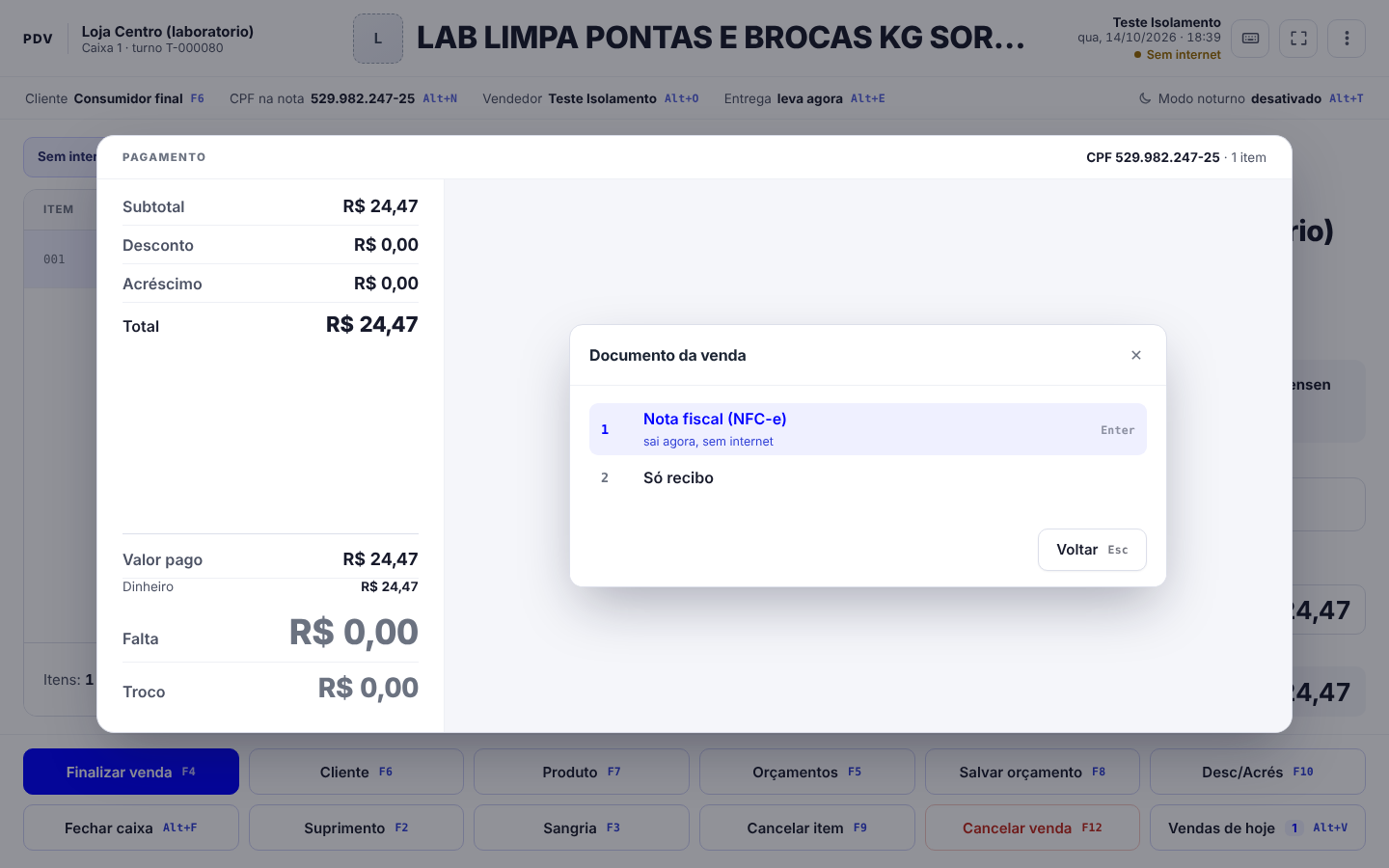 Passo 5: Venda normalmente