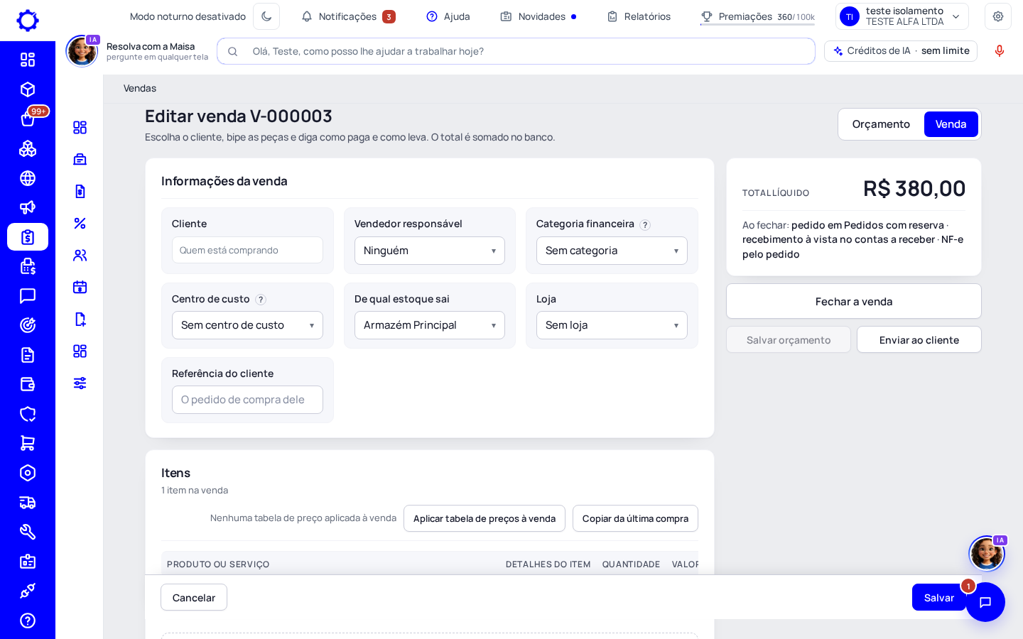 Passo 3: Bipe as peças e veja o total
