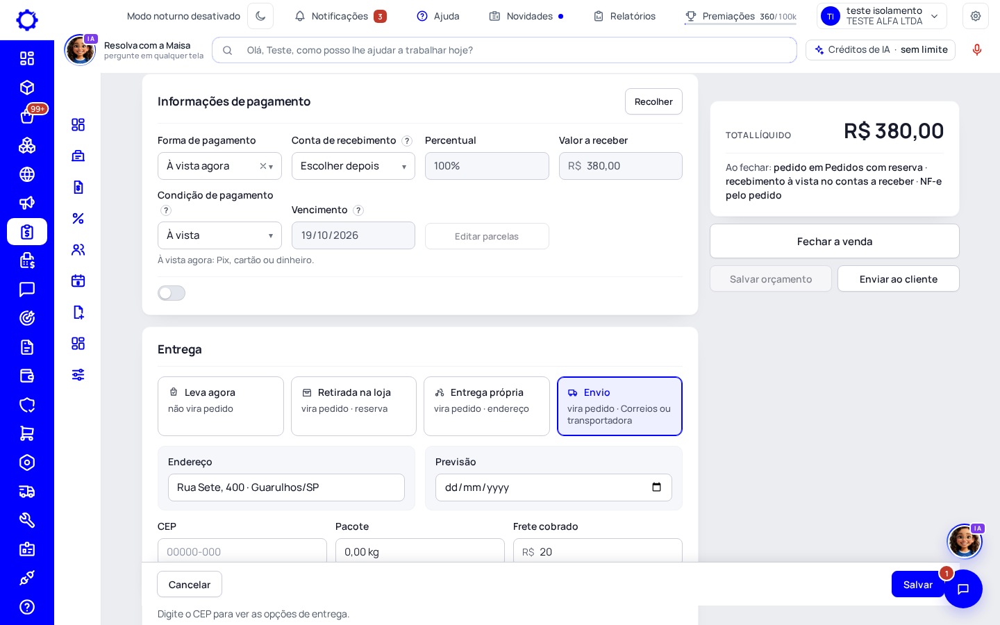 Passo 4: Diga como paga e como leva