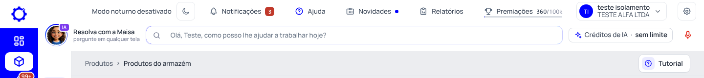 Passo 1: Clique em «Tutorial»