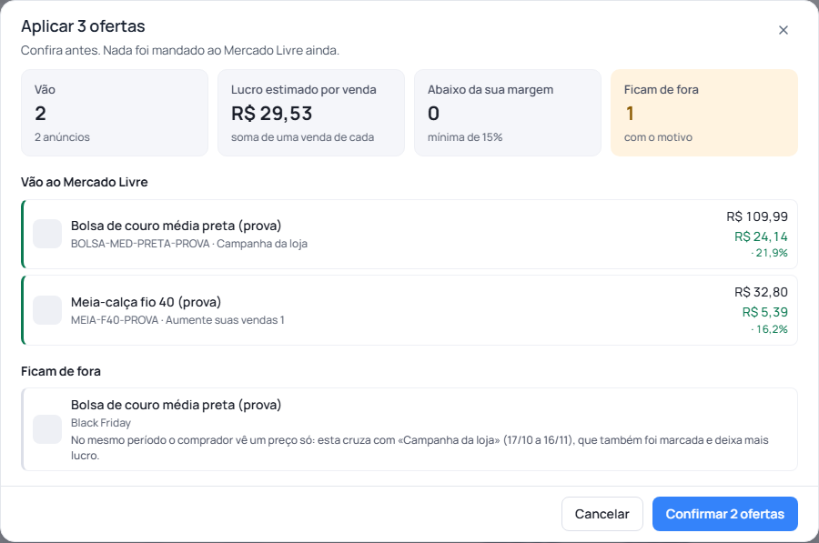 Passo 9: Confira a conta antes de confirmar