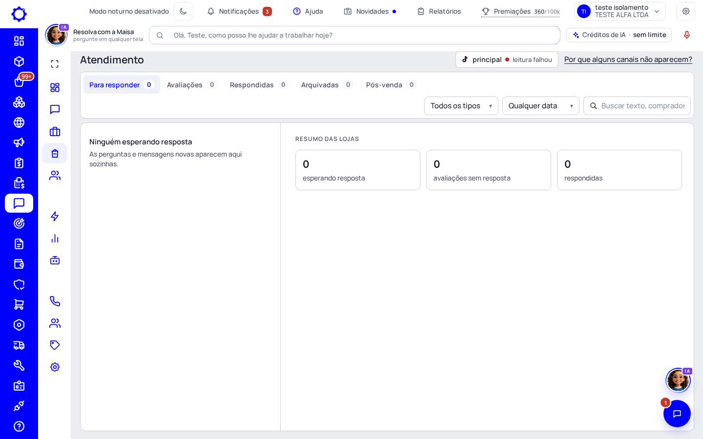 Passo 1: Abra o Atendimento