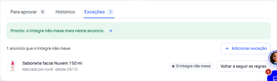 Passo 12: As exceções
