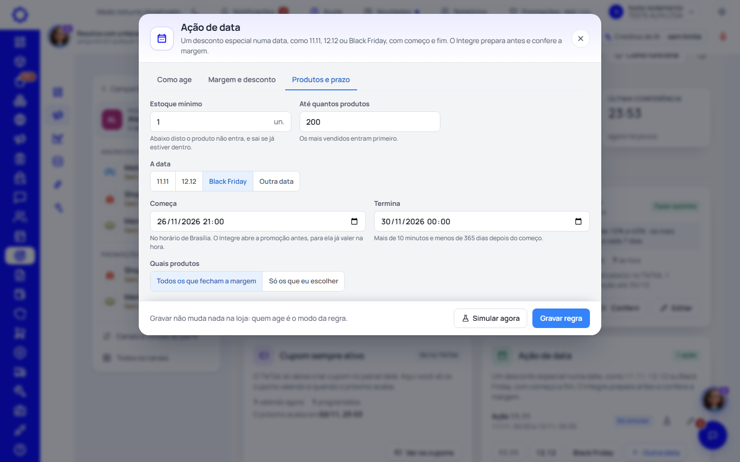 Passo 7: Prepare uma ação de data