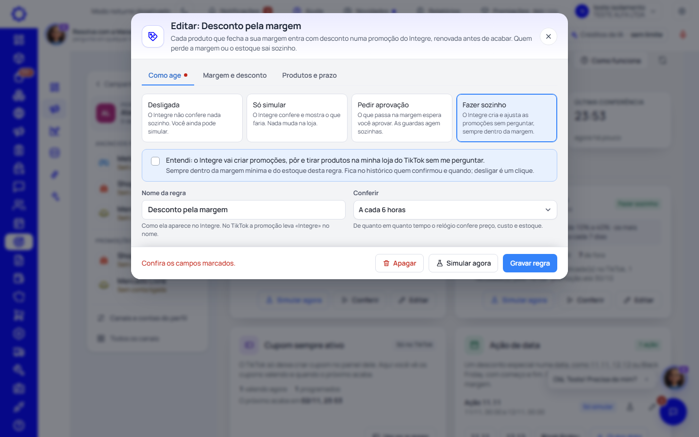Passo 3: Clique em «Configurar» (ou «Editar») e escolha o modo