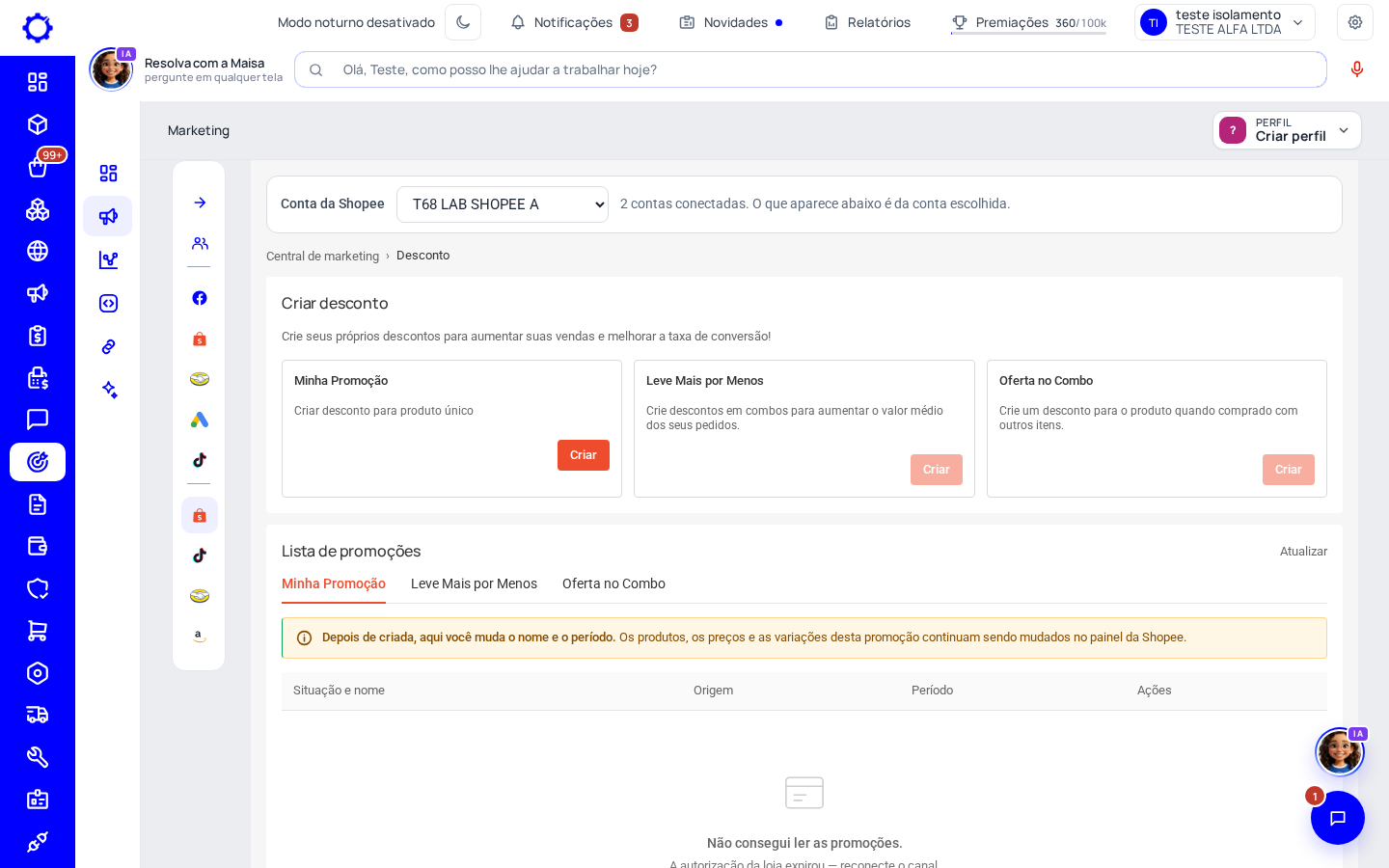Passo 4: Shopee: escolha o tipo de desconto