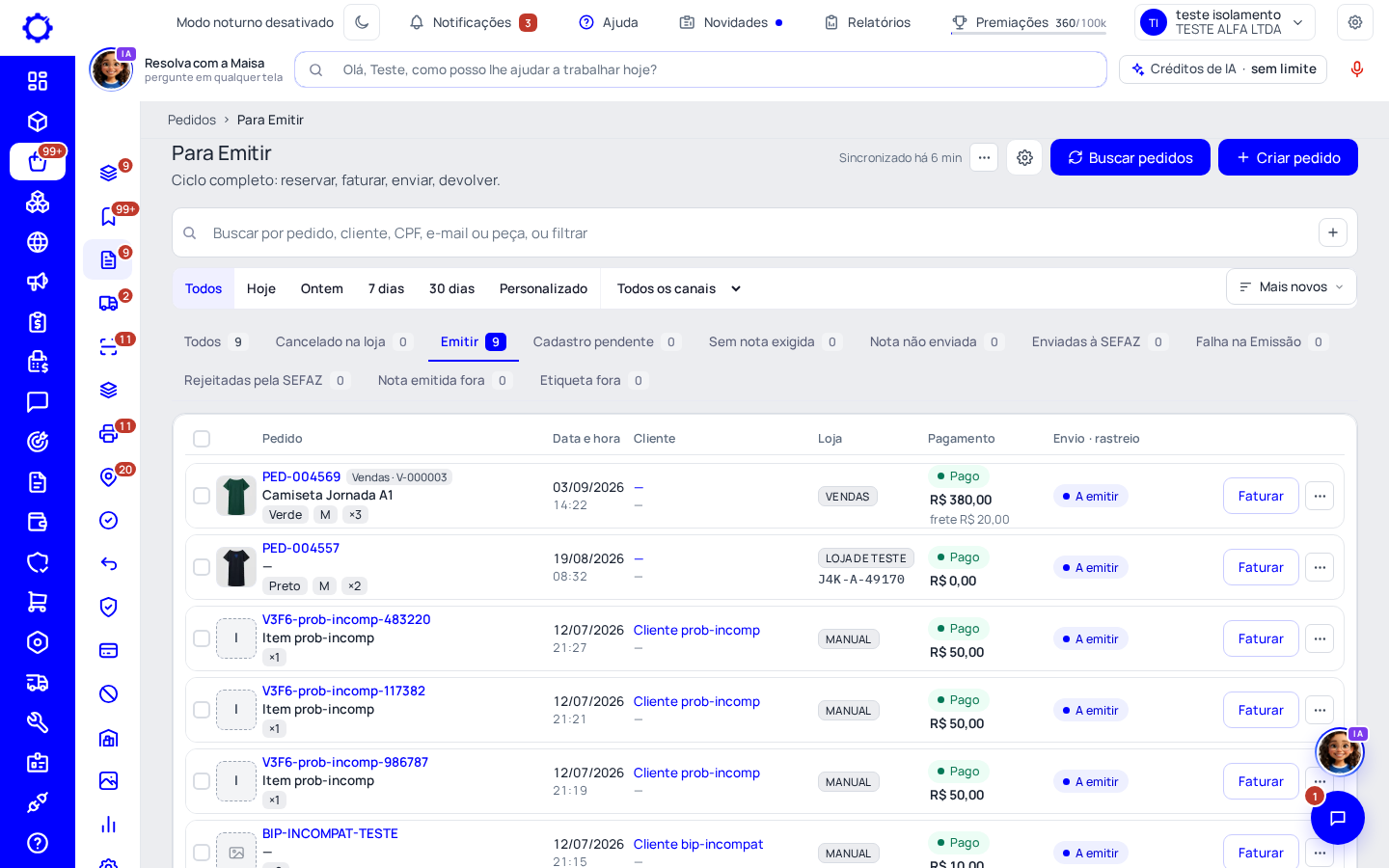Passo 2: Leia as abas de Para Emitir