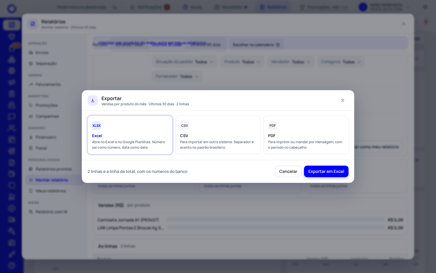 Passo 8: Baixe em planilha ou PDF