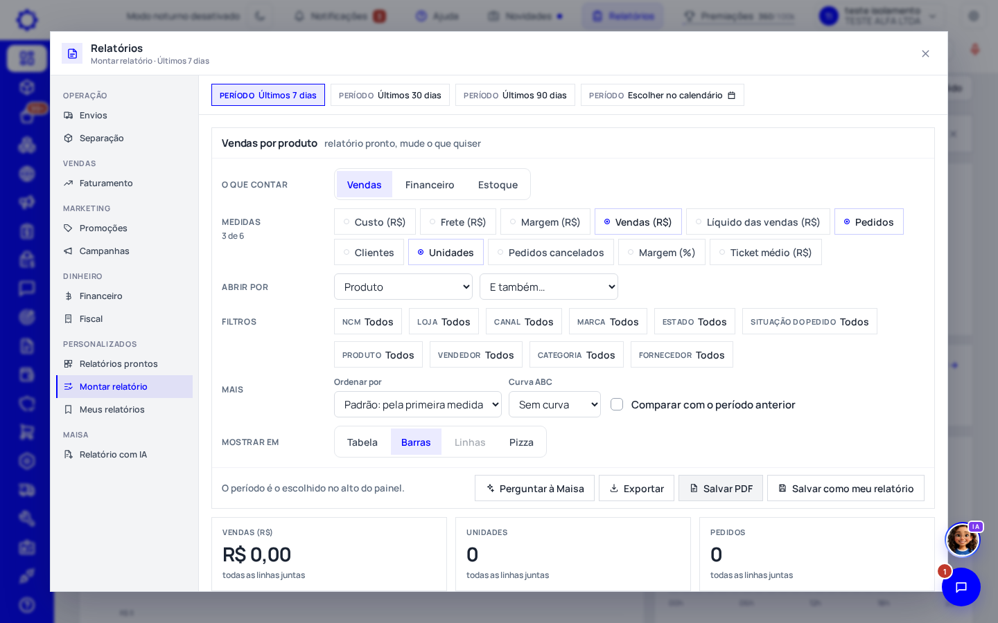 Passo 9: Salve o relatório em PDF com «Salvar PDF»