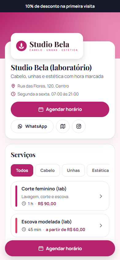 Passo 10: A página da empresa