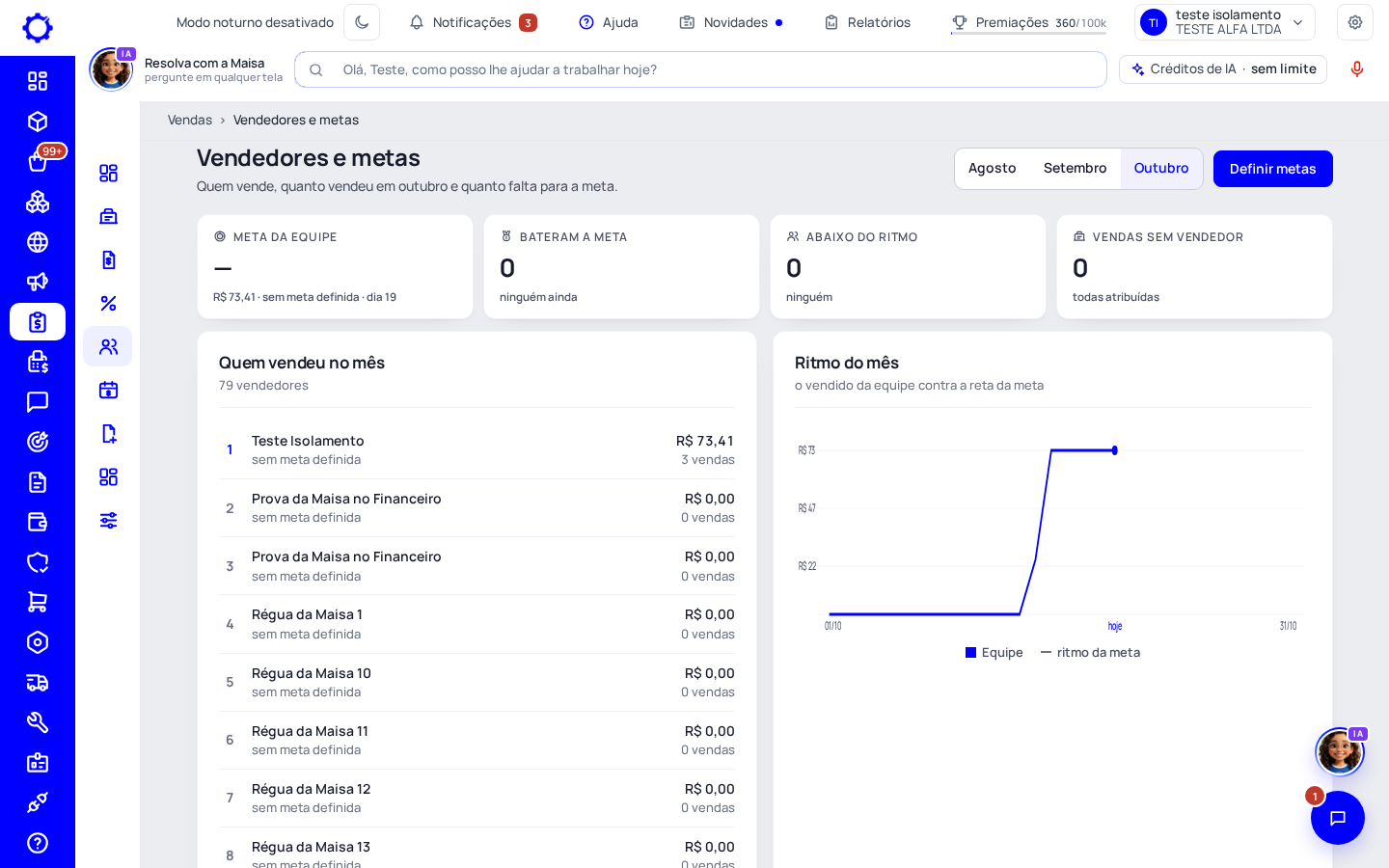 Passo 1: Marque quem vende e dê a meta