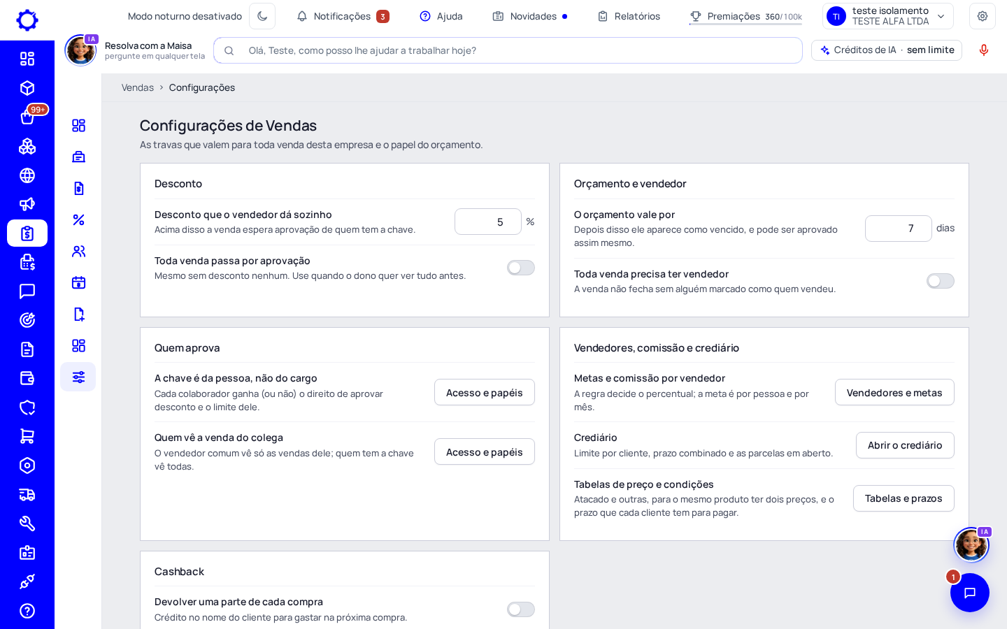 Passo 5: Decida as travas da empresa
