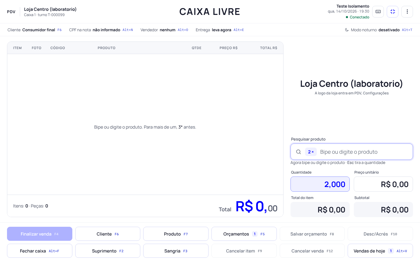 Passo 3: Quantidade antes do produto: «3*»