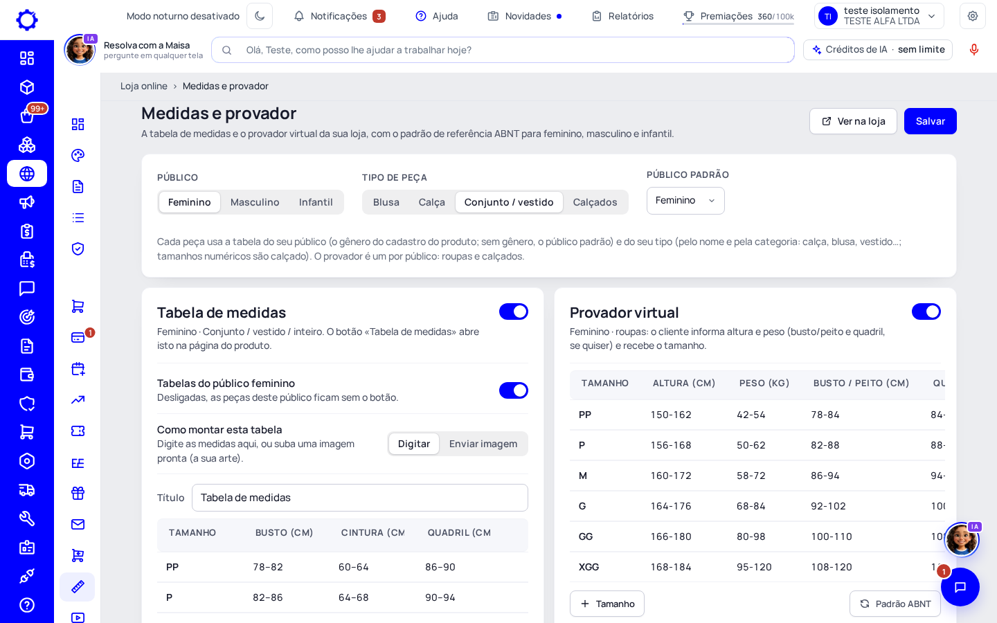 Passo 4: Monte a tabela e ligue o provador